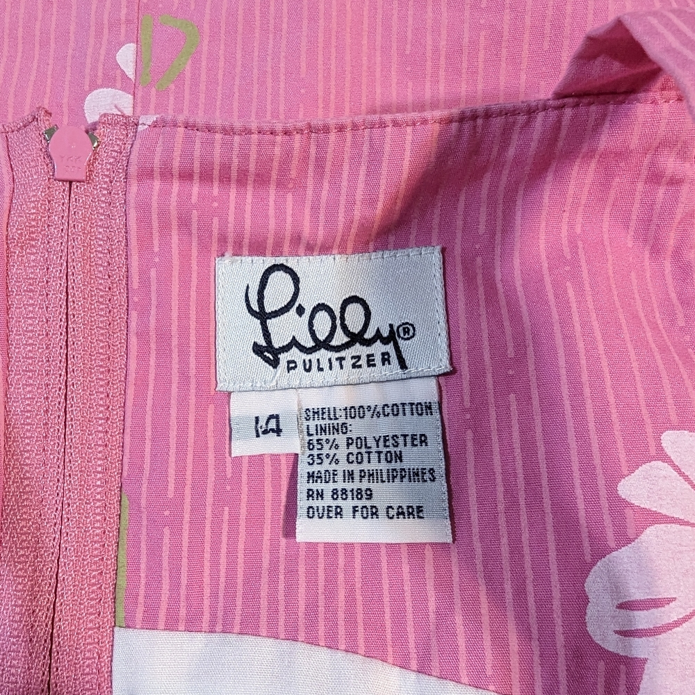 Lilly Pulitzer Girls Floral Sleeveless Dress Size 14 - Picture 3 of 4
